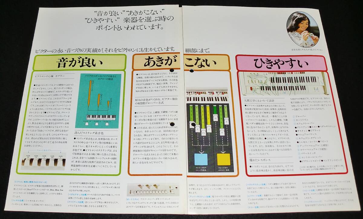 * Showa Retro // Showa era 51 year Japan Victor Victor electronic organ creel to long general catalogue pamphlet // that time thing pamphlet valuable materials!!* free shipping 