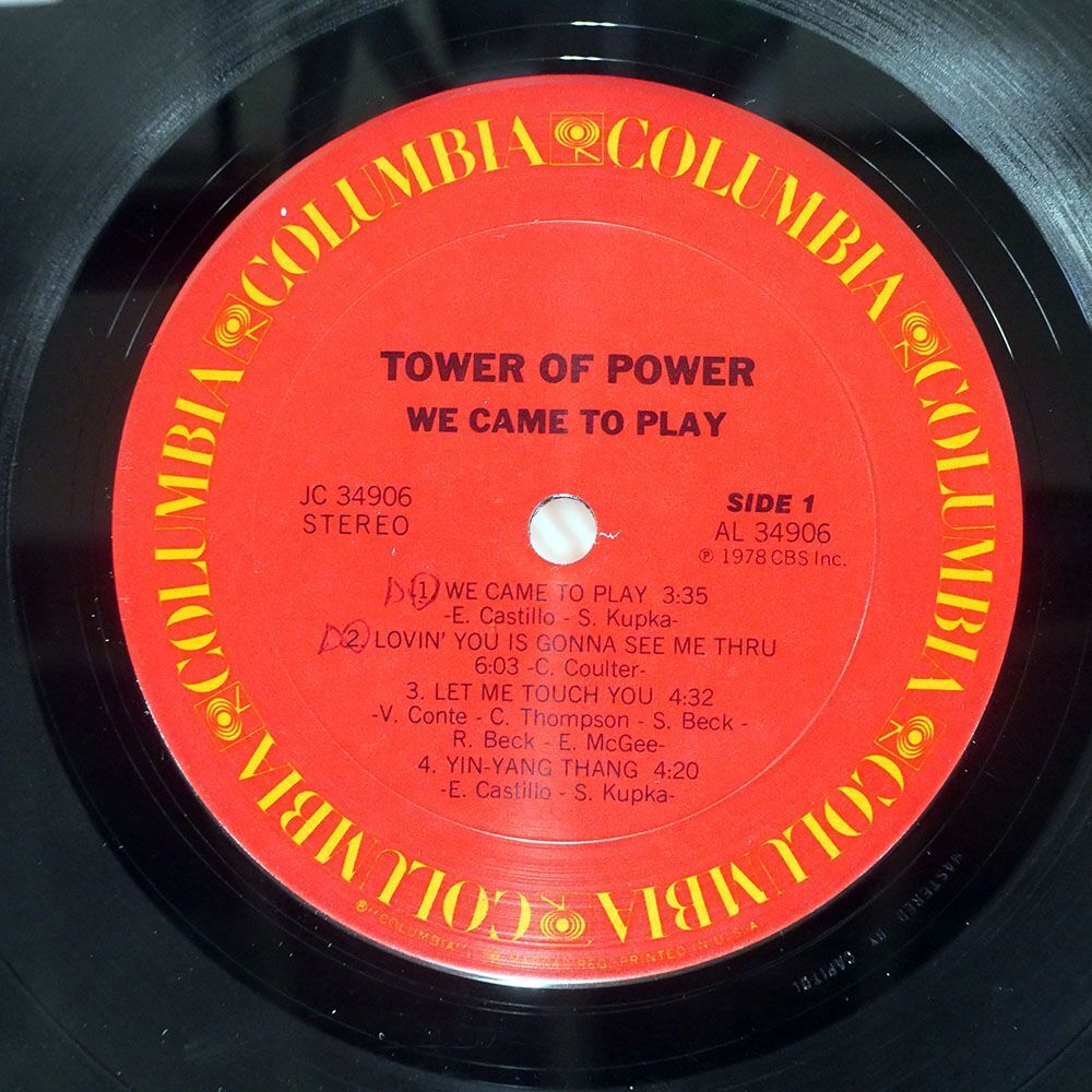 米 TOWER OF POWER/WE CAME TO PLAY/COLUMBIA JC34906 LPの画像2