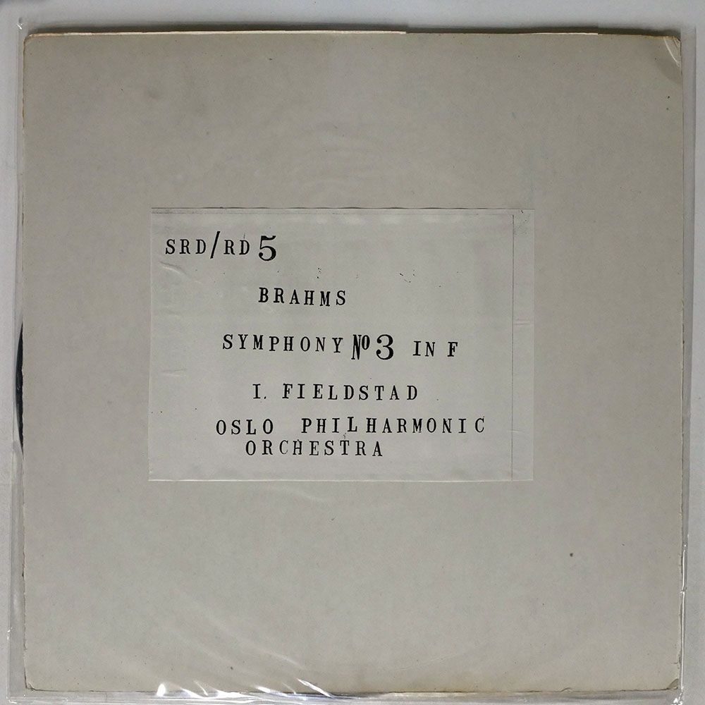 エイフィン・フィエルスター/ブラームス : 交響曲第3番 ヘ長調/VICTOR SRD5 LPの画像1