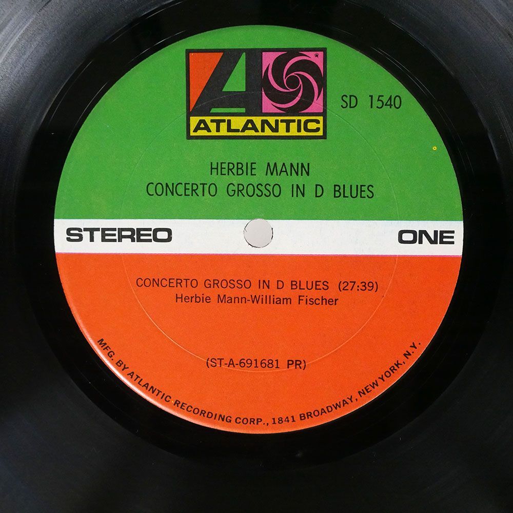 米 HERBIE MANN/CONCERTO GROSSO IN D BLUES/ATLANTIC SD1540 LPの画像2