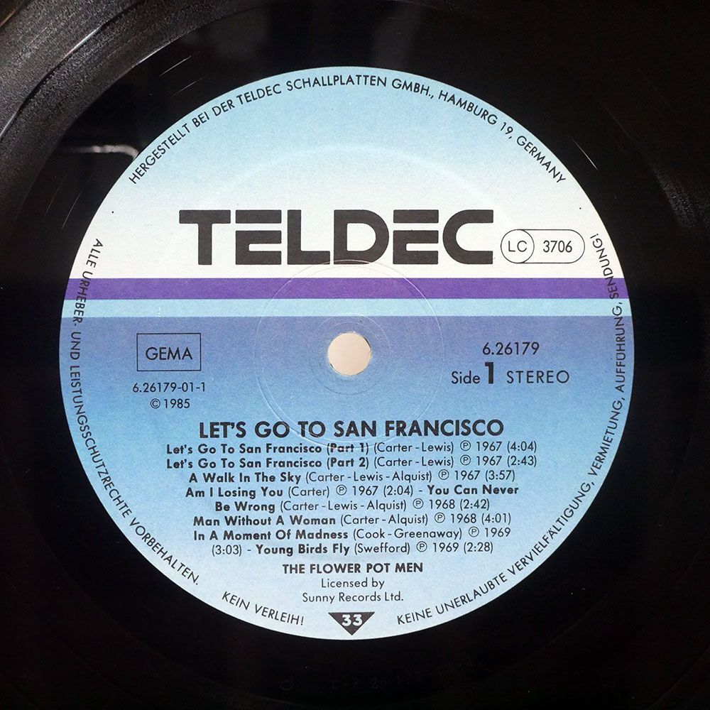 独 FLOWER POT MEN/LET’S GO TO SAN FRANCISCO/TELDEC 626179AP LPの画像2