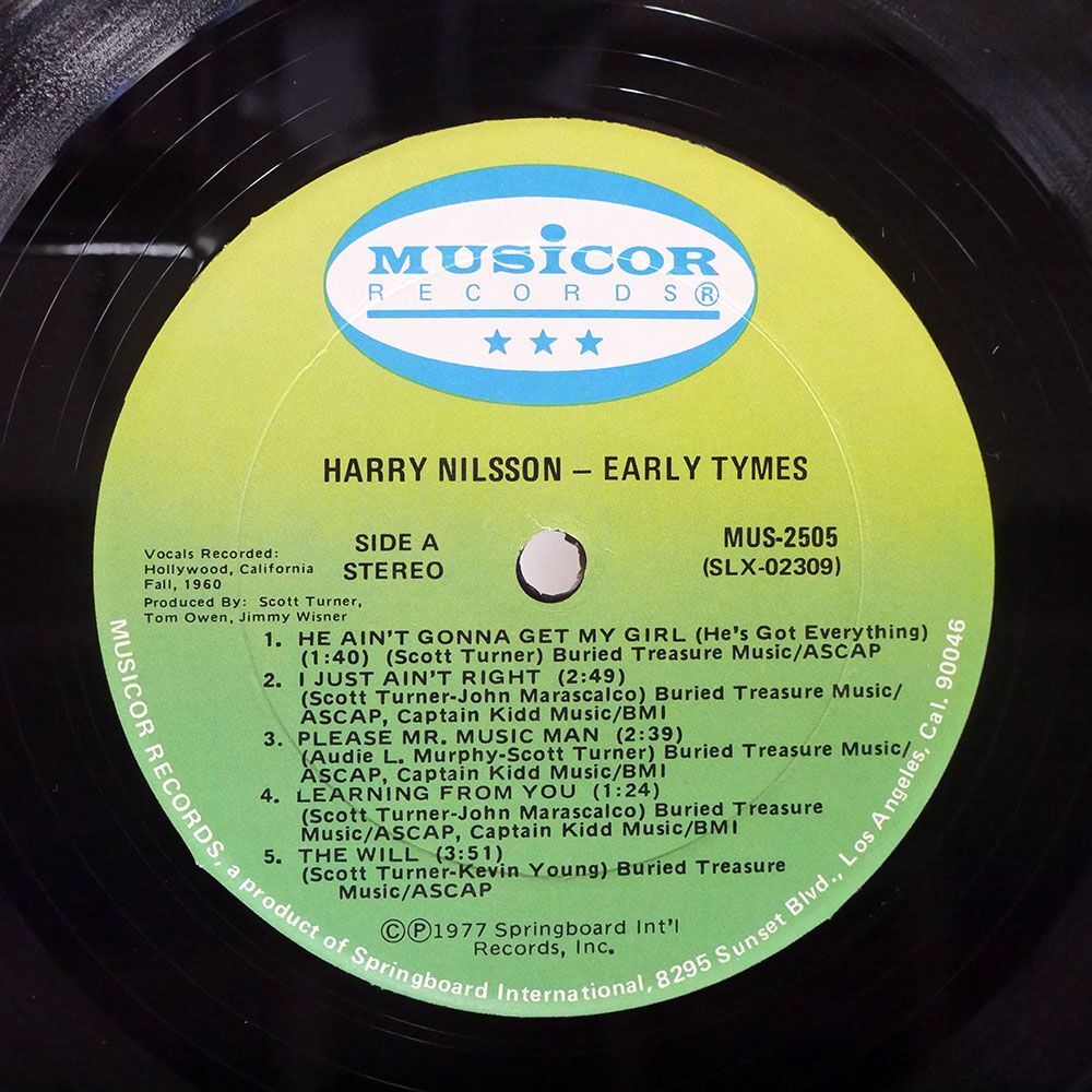 米 HARRY NILSSON/EARLY TYMES/MUSICOR MUS2505 LP_画像2