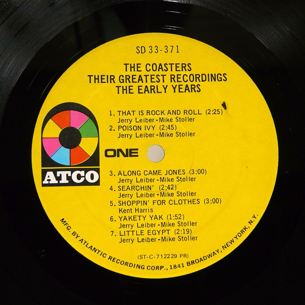 米 COASTERS/THEIR GREATEST RECORDINGS, THE EARLY YEARS/ATCO SD33371 LPの画像2