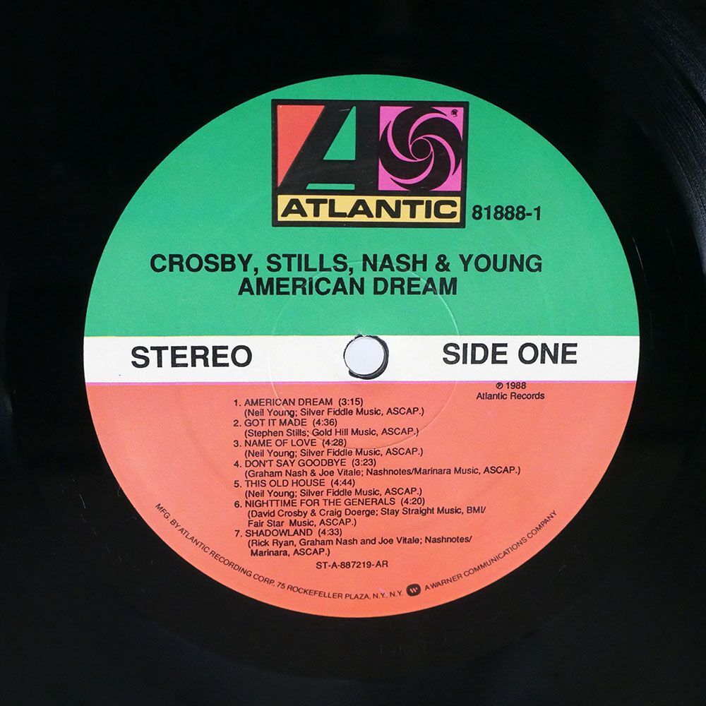 米 CROSBY,STILLS,NASH & YOUNG/AMERICAN DREAM/ATLANTIC 818881 LPの画像2