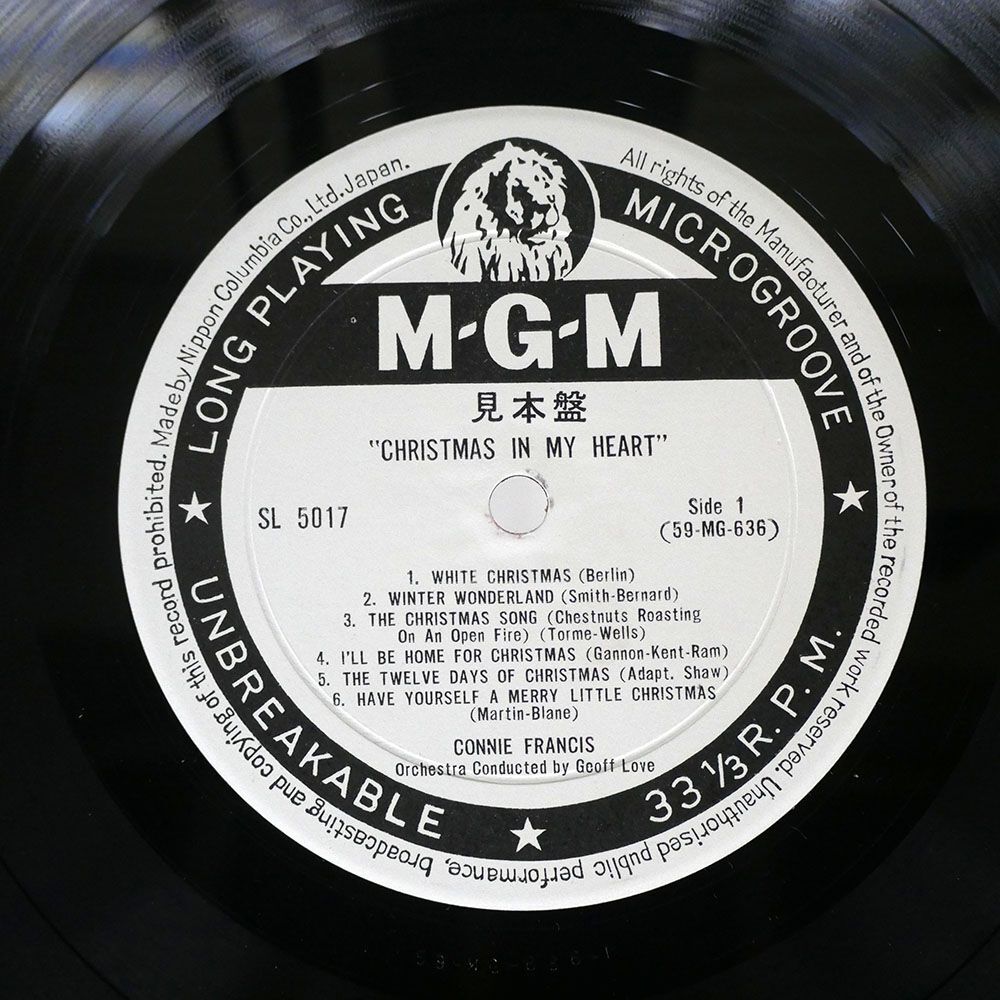 ペラ プロモ CONNIE FRANCIS/CHRISTMAS IN MY HEART/MGM SL5017 LPの画像2
