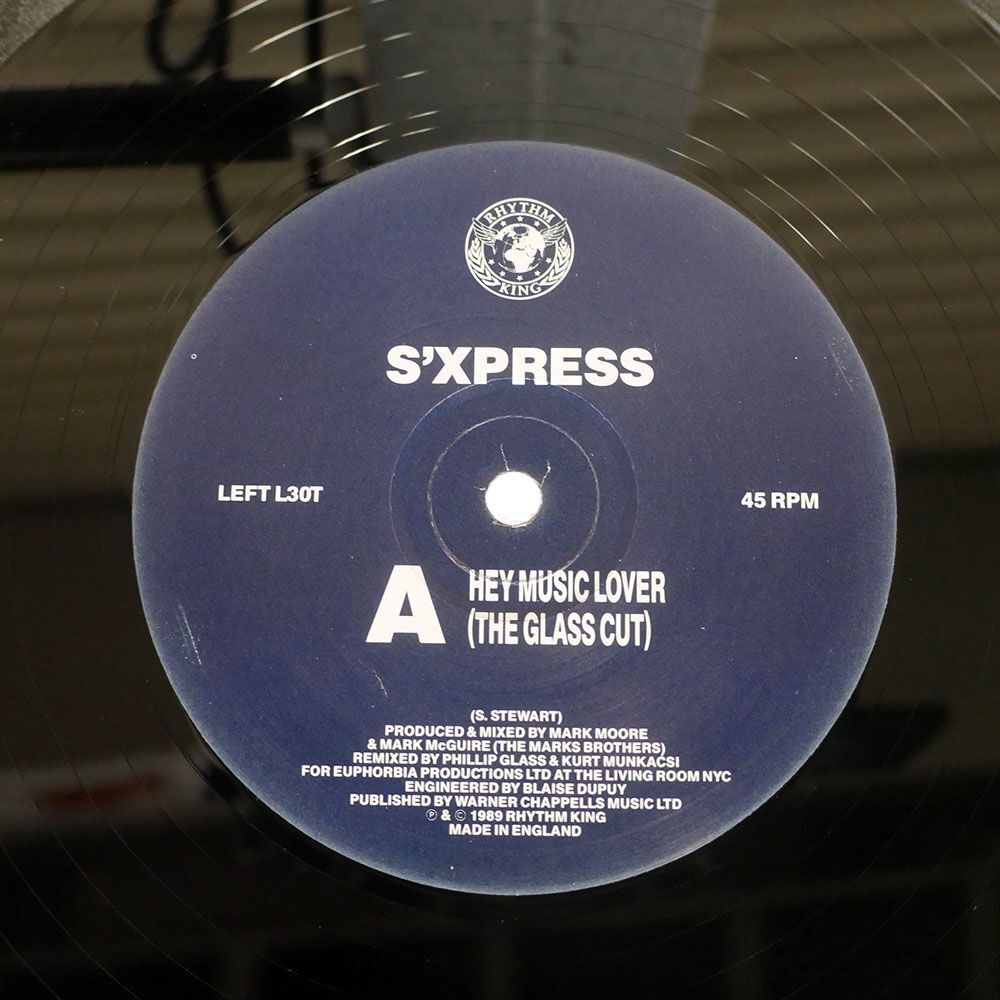 S’EXPRESS/HEY MUSIC LOVER (THE GLASS CUT & RED GIANT MIX)/RHYTHM KING LEFTL30T 12_画像2
