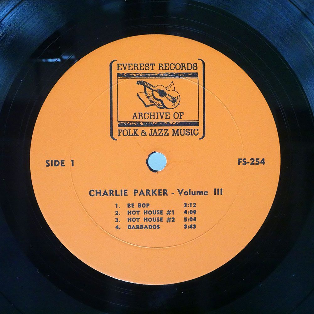 CHARLIE PARKER/VOLUME III/EVEREST RECORDS ARCHIVE OF FOLK & JAZZ MUSIC FS254 LP_画像2