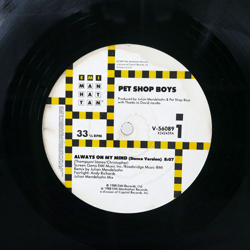 米 PET SHOP BOYS/ALWAYS ON MY MIND/EMI V56089 LP_画像2