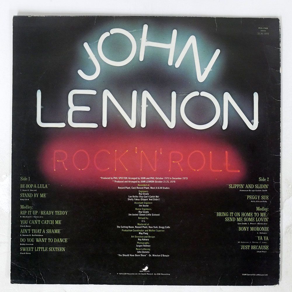 英 JOHN LENNON/ROCK’N ROLL/APPLE PCS7169 LP_画像2