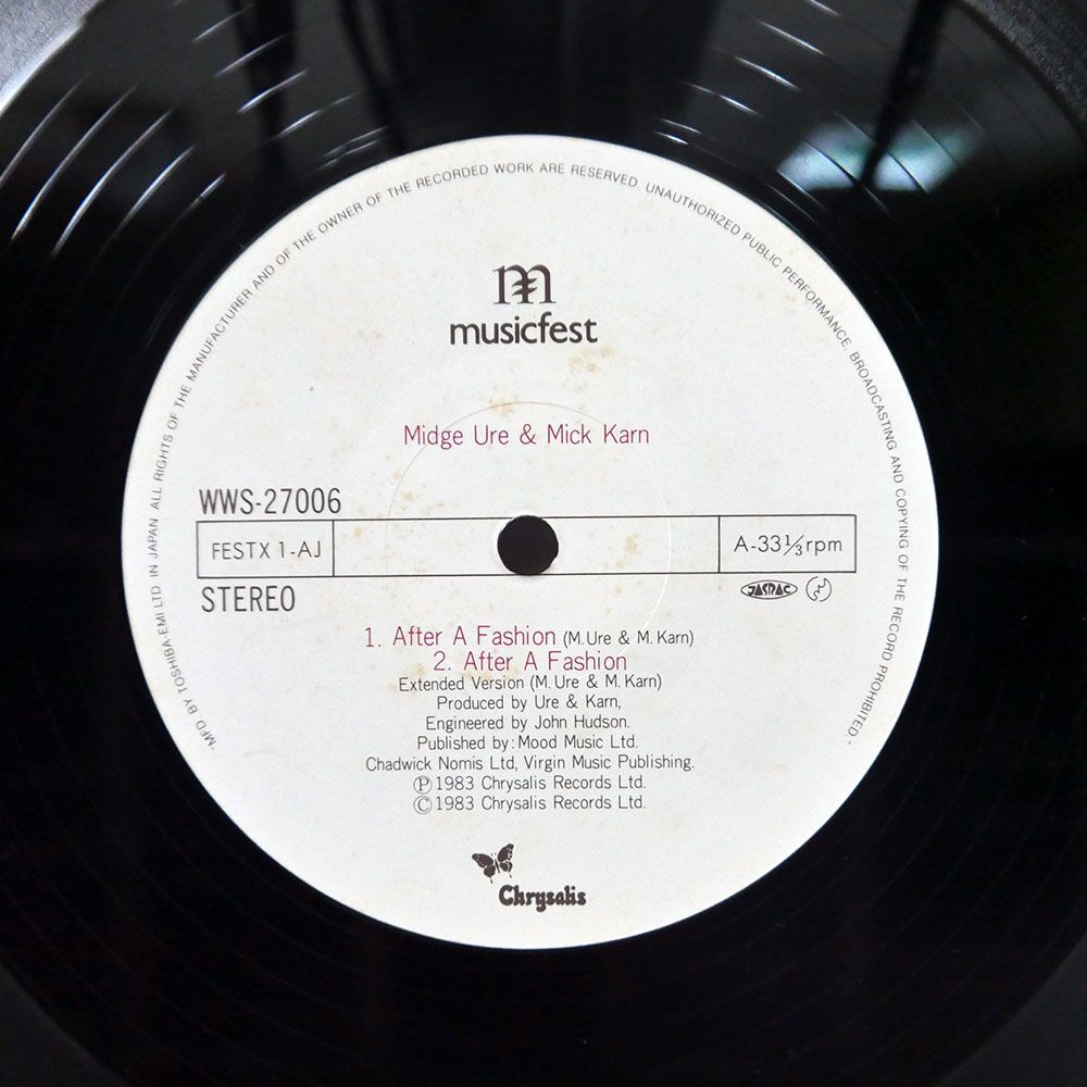 ミッジ・ユーロ & ミック・カーン/アフター・ア・ファッション/MUSICFEST WWS27006 LP_画像2