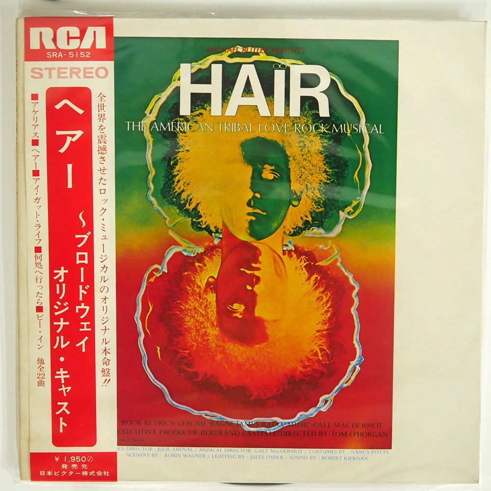 帯付き VA/HAIR - THE ORIGINAL BROADWAY CAST RECORDING/RCA SRA5152 LP_画像1