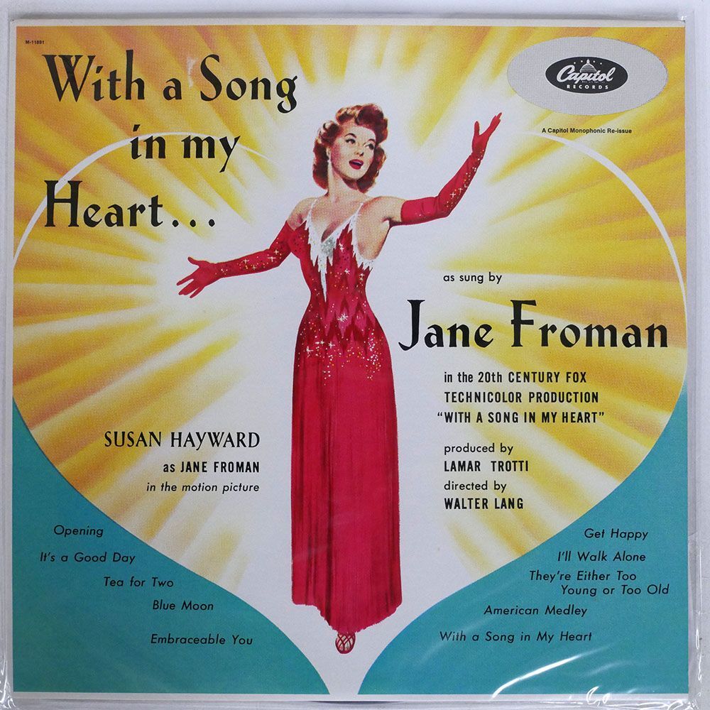 米 OST(JANE FROMAN)/WITH A SONG IN MY HEART/CAPITOL M11891 LP_画像1