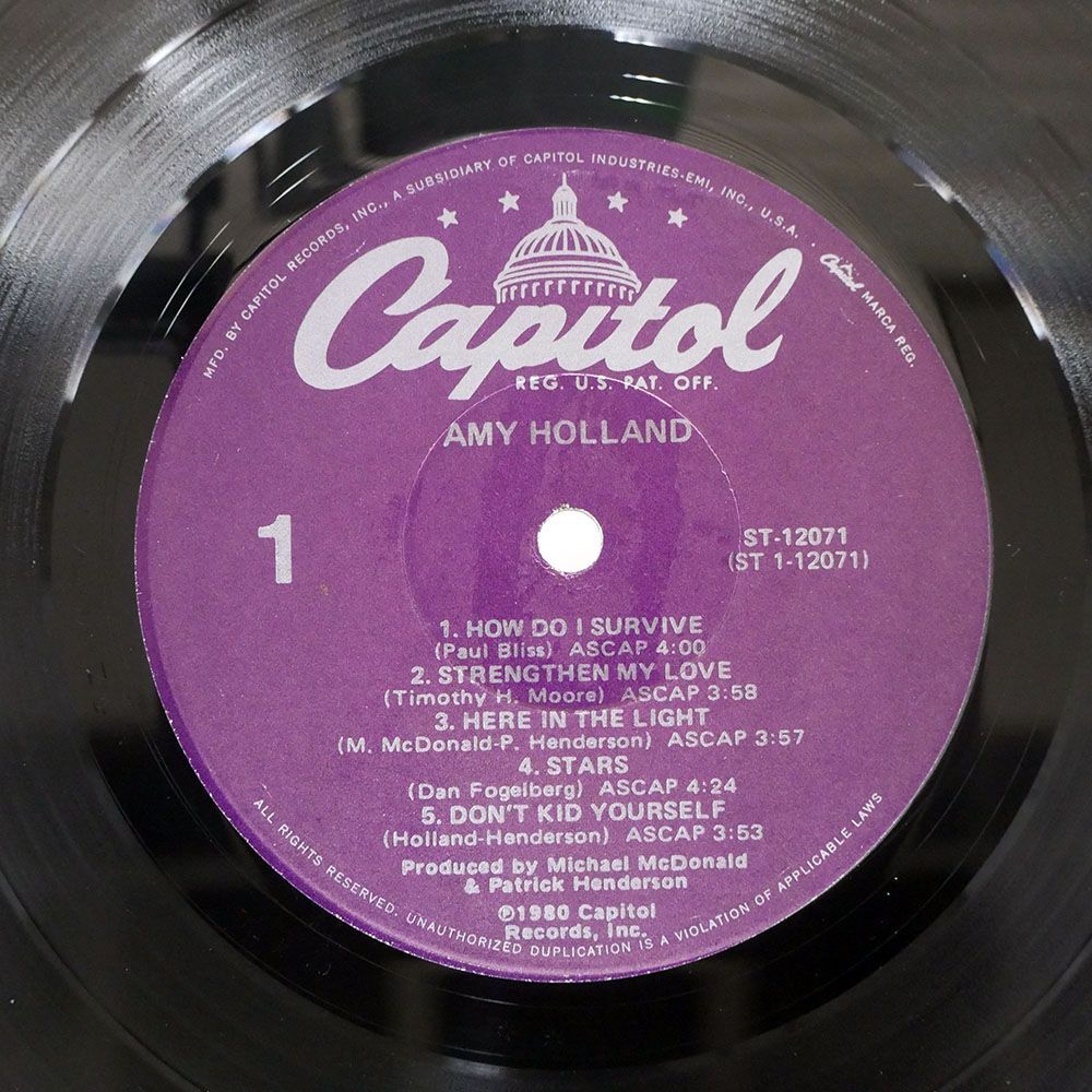 米 AMY HOLLAND/SAME/CAPITOL ST12071 LP_画像2