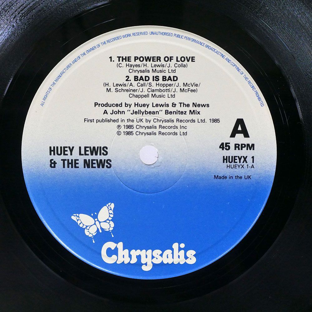 米 HUEY LEWIS & THE NEWS/POWER OF LOVE/CHRYSALIS HUEYX1 12_画像2