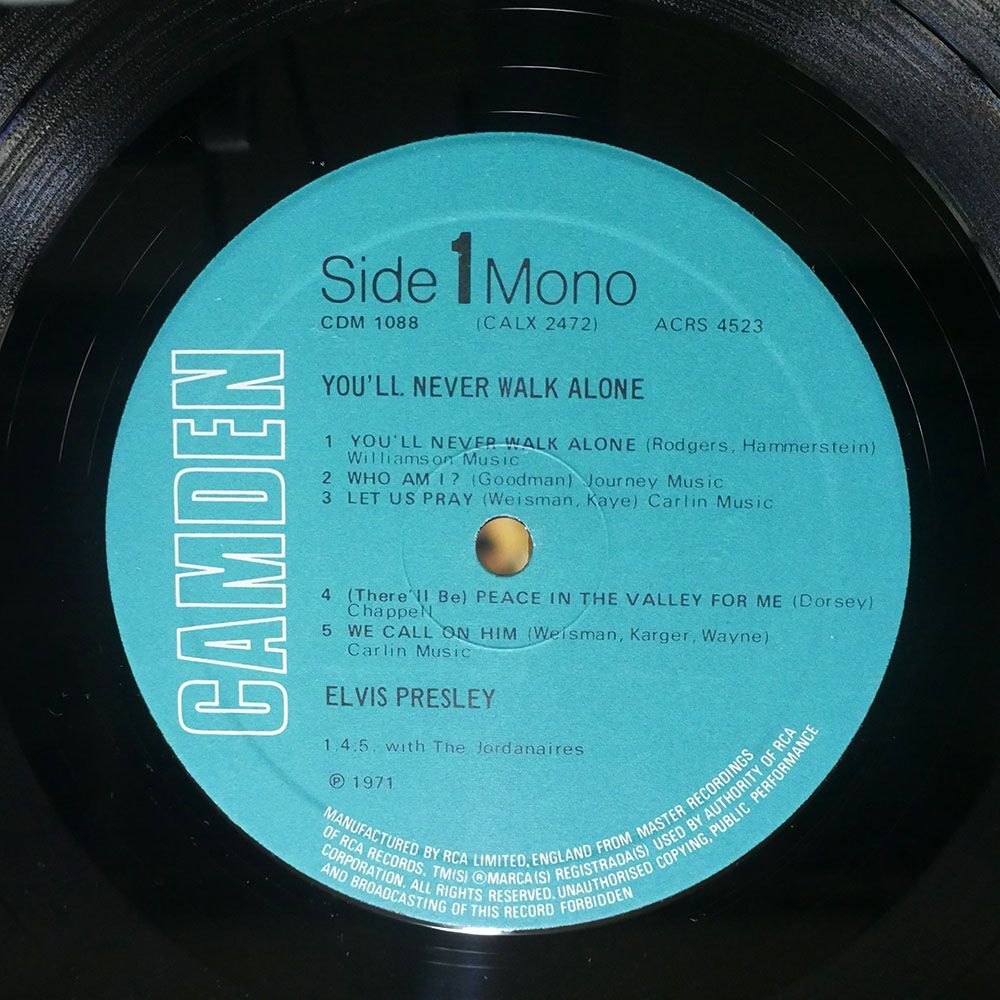 英 ELVIS PRESLEY/YOU’LL NEVER WALK ALONE/RCA CDM1088 LP_画像2