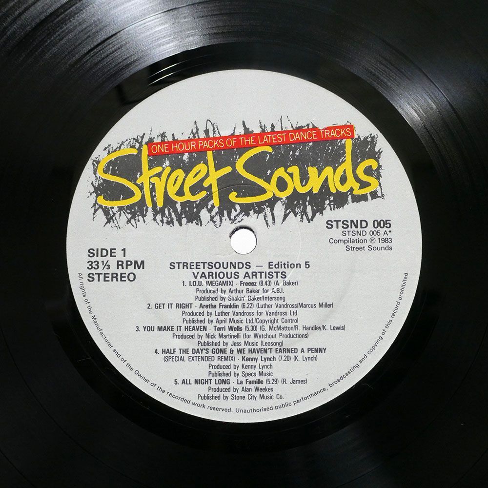 英 VA(FREEEZ)/STREET SOUNDS EDITION 5/STREET SOUNDS STSND005 LP_画像2
