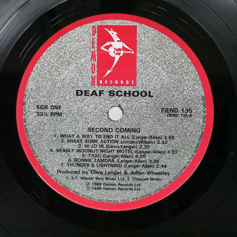 英 DEAF SCHOOL/2ND COMING : LIVERPOOL ’88/DEMON FIEND135 LP_画像2
