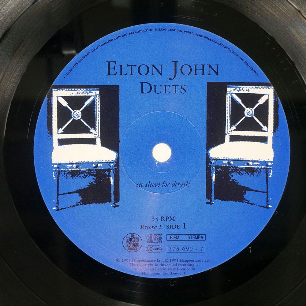 英 ELTON JOHN/DUETS/THE ROCKET RECORD COMPANY 5184781 LP_画像2