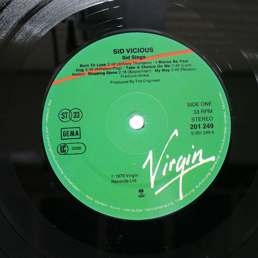 独 SID VICIOUS/SID SINGS/VIRGIN 201249320 LP_画像2