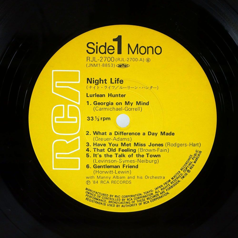 LURLEAN HUNTER/NIGHT LIFE/RCA RJL2700 LP_画像2