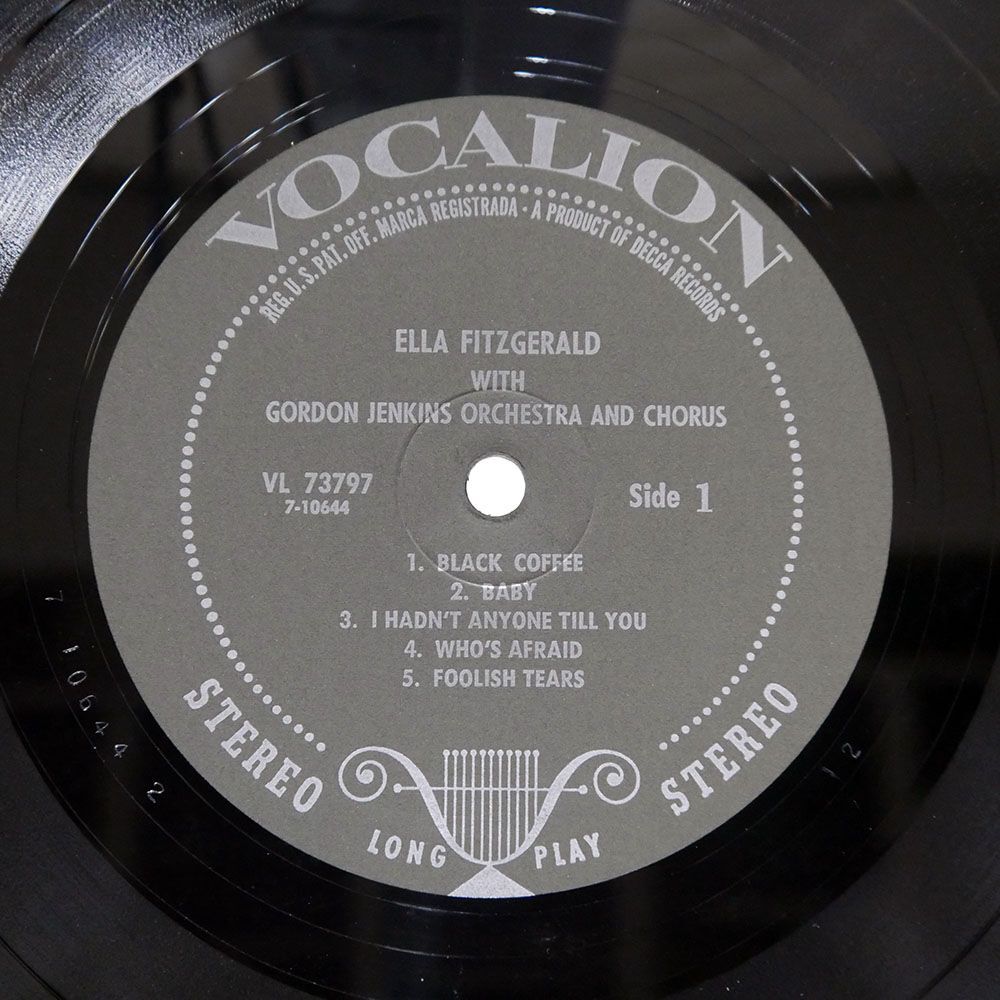 米 ELLA FITZGERALD/WITH GORDON JENKINS’ ORCHESTRA AND CHORUS/VOCALION VL73797 LP_画像2