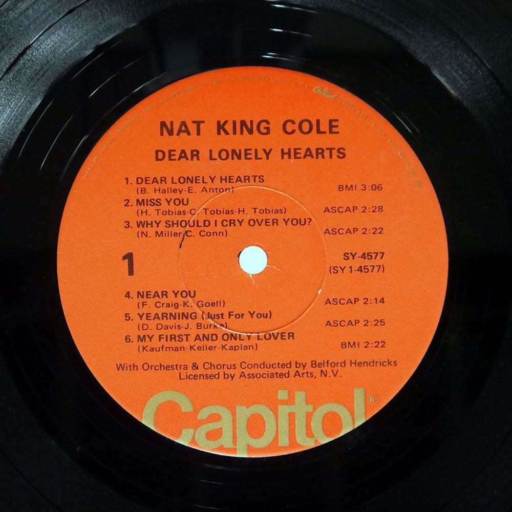 米 NAT KING COLE/DEAR LONELY HEARTS/CAPITOL SY4577 LP_画像2