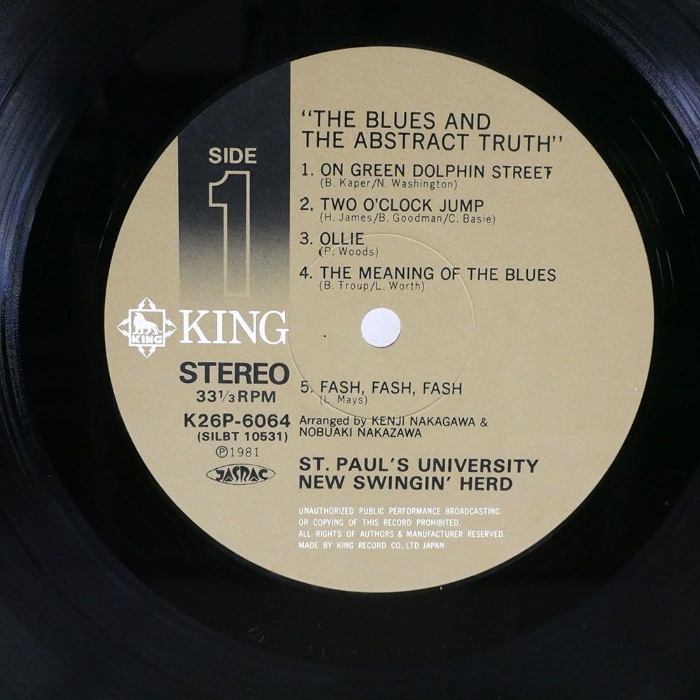 帯付き NEW SWINGING HERD ST. PAUL´S UNIVERSITY/BLUES AND THE ABSTRACT TRUTH/KING K26P6064 LP_画像2