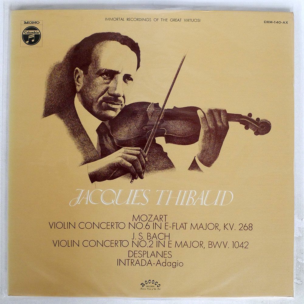 ジャック・ティボー/モーツァルト ヴァイオリン協奏曲第6番/COLUMBIA DXM140AX LP_画像1