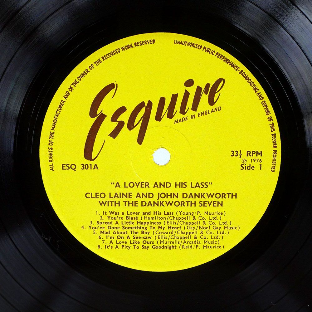 英 CLEO LAINE/A LOVER AND HIS LASS/ESQUIRE ESQ301 LP_画像2