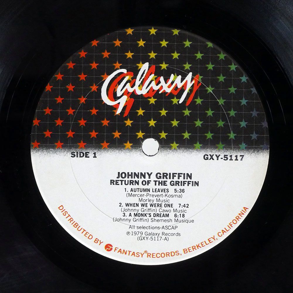 米 JOHNNY GRIFFIN/RETURN OF THE GRIFFIN/GALAXY GXY5117 LP_画像2
