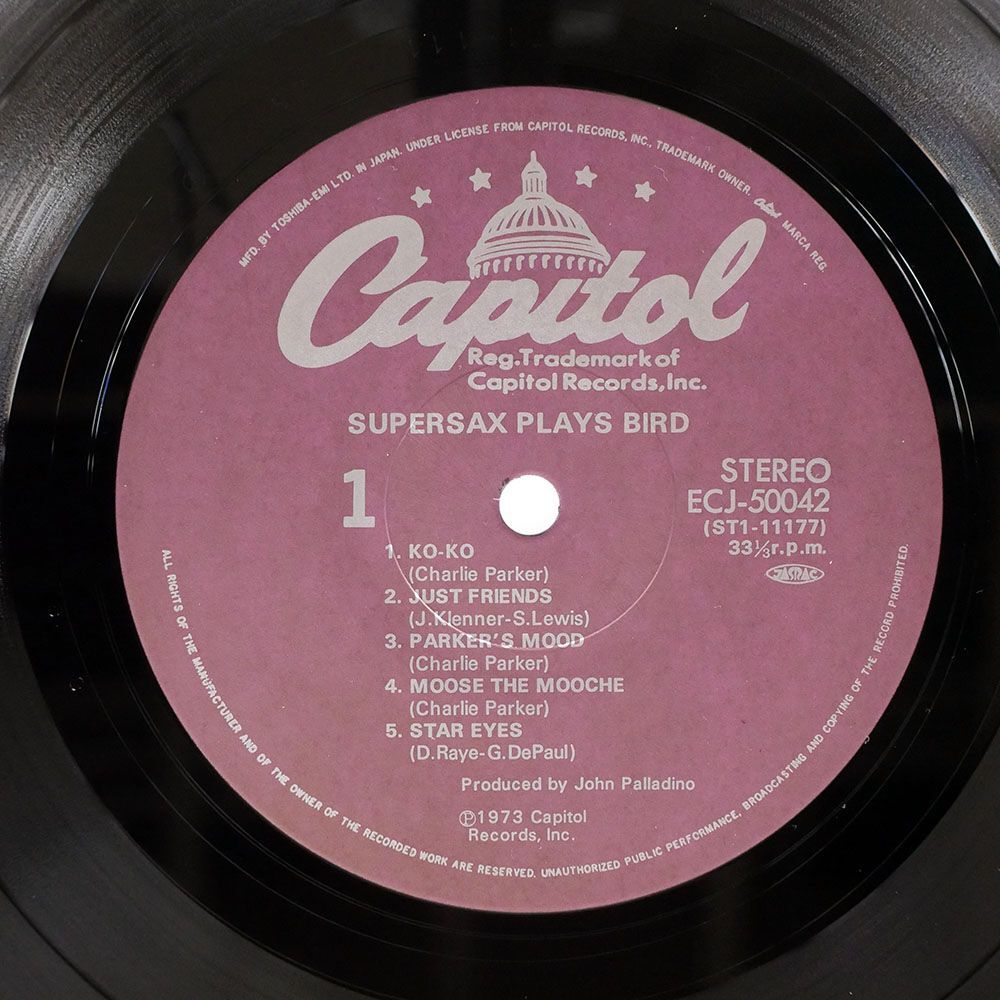 帯付き VA/スーパーサックス・プレイズ・バード/CAPITOL ECJ50042 LP_画像2