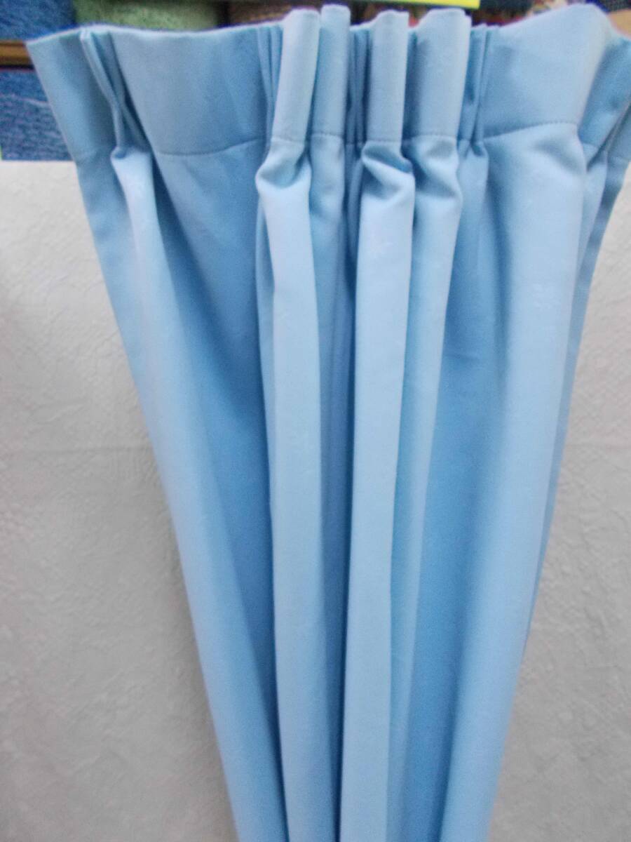 遮光カーテン1枚組　巾95×高さ150cm 水色　巾90×高さ150cm程度の窓に合います　 S210-3 高級オーダカーテン生地で製作 