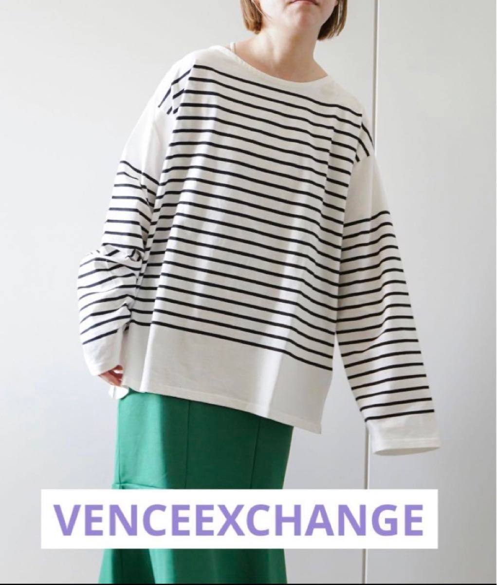 【VENCEEXCHANGE】 パネルボーダーTシャツ