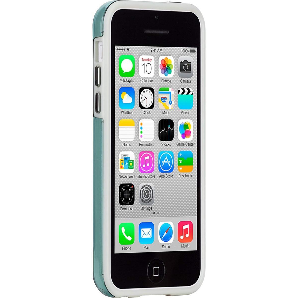  быстрое решение * бесплатная доставка )[ удар . сильный жесткий . кейс ]Case-Mate iPhone 5c Hybrid Tough Naked Case Clear Aqua/White