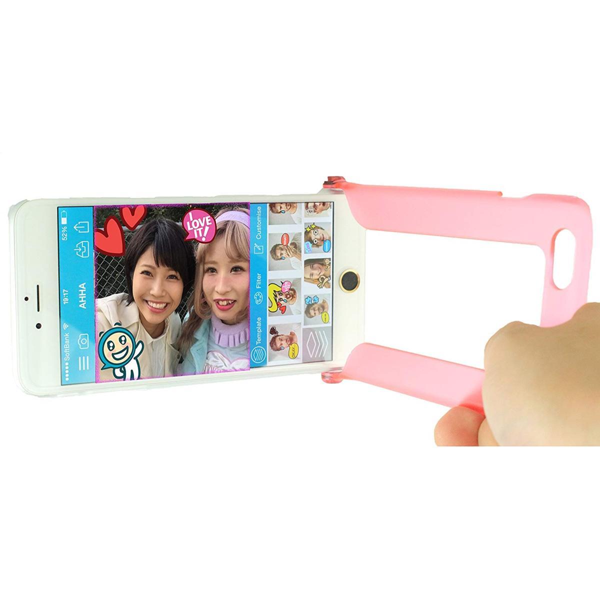 即決・送料込)【自撮りに便利】ahha iPhone 6s Plus/6 Plus 用 Snapshot Case SELFIE Clear/Fuchsia_画像1