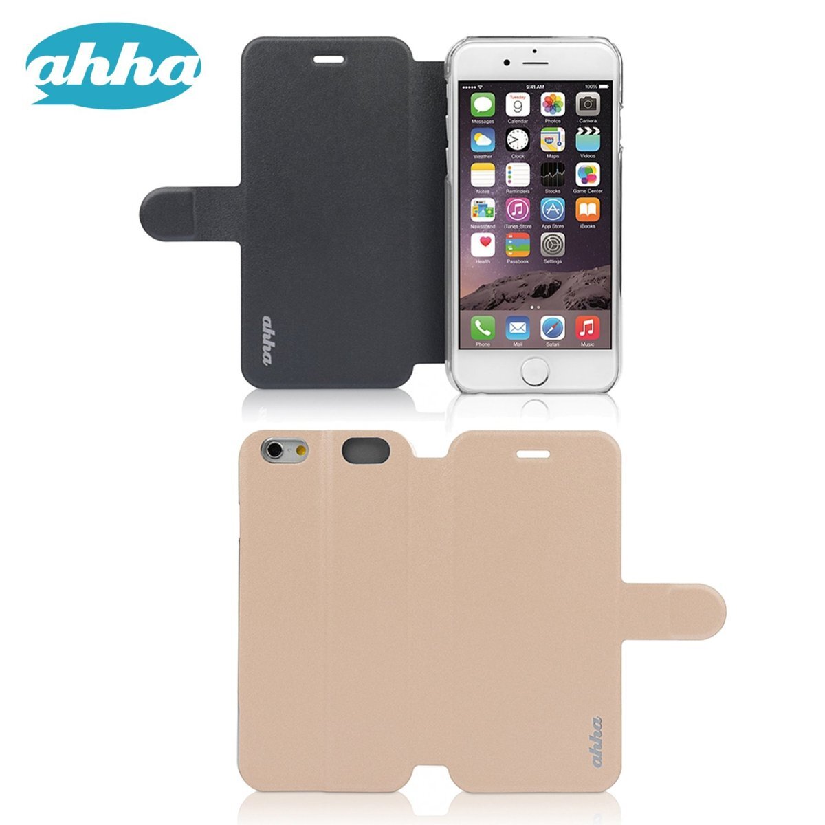 即決・送料込)【リバーシブルで色が変わる】ahha iPhone 6s Plus/6 Plus Dual Face Flip Case SYKES BASIC Gold/Grey_画像5