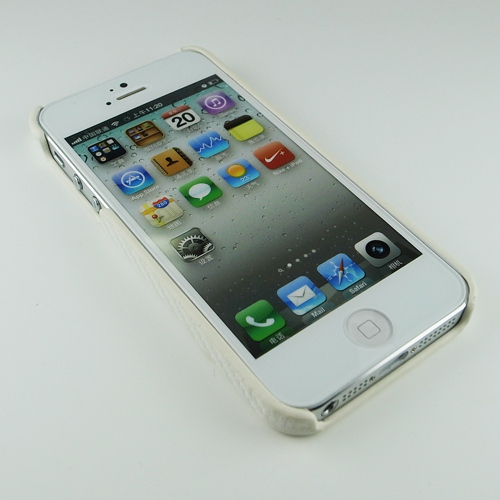 即決・送料込)【シンプルなハードケース】GauGau iPhone SE(第一世代,2016年発売)/5s/5 Fashion Hard Rear Cover Carbon Fiber Style White_画像3