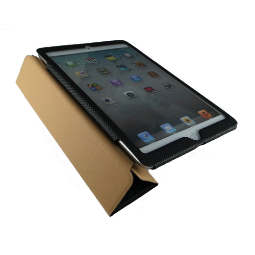 即決・送料込)【スタンド機能付き】GISSAR iPad mini 3/2/1 クロスパターン レザー調ケース Black_画像3