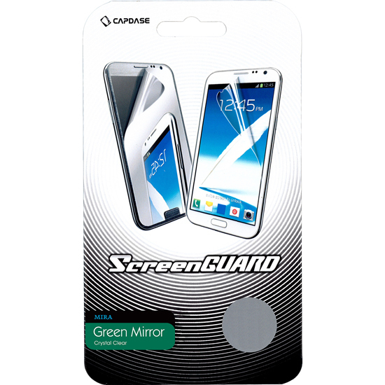 即決・送料込)【ミラーになる液晶保護フィルム】CAPDASE GALAXY Note 2 SC-02E ScreenGuard Green mira「グリーン・ミラー」_画像1