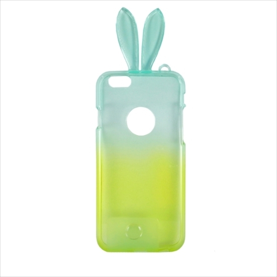 即決・送料込)【かわいい うさちゃんのケース】がうがう! iPhone6s Plus/6 Plus Rabbit TPU Case Blue/Green_画像3