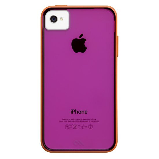 即決・送料無料)【背面が透けて見えるハードケース】Case-Mate iPhone 4S/4 Haze Case Raspberry/Tangerine_画像1