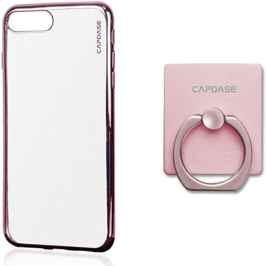 即決・送料込)【ソフトケース リング付属】CAPDASE iPhone SE(第3世代)/SE(第2世代)/8/7 Soft Jacket Verge Clear/Rose Gold_画像1
