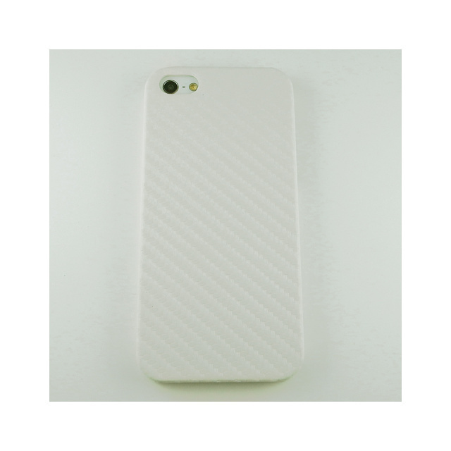 即決・送料込)【シンプルなハードケース】GauGau iPhone SE(第一世代,2016年発売)/5s/5 Fashion Hard Rear Cover Carbon Fiber Style White_画像1