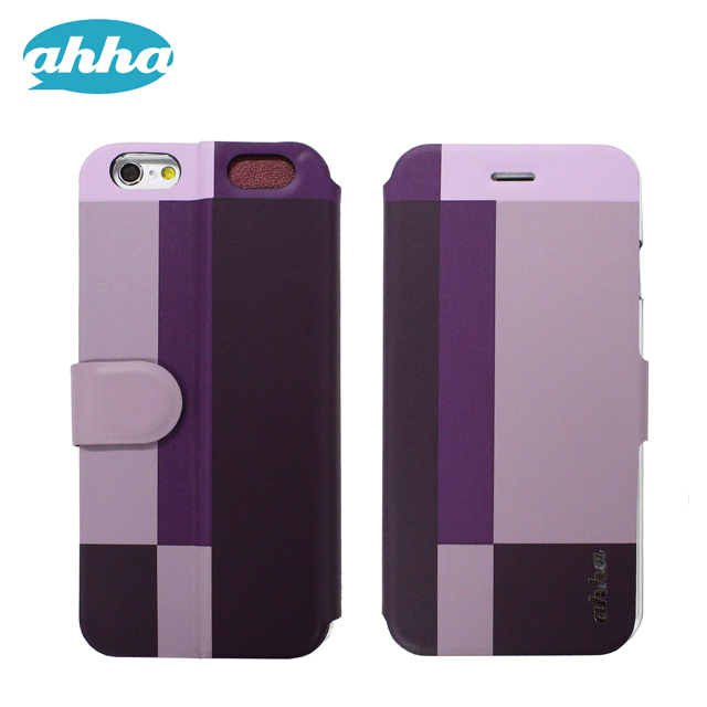 即決・送料込)【リバーシブルで色が変わる】ahha iPhone6s/6 Dual Face Flip Case SYKES MIX Purple Checker/Metallic Red_画像2