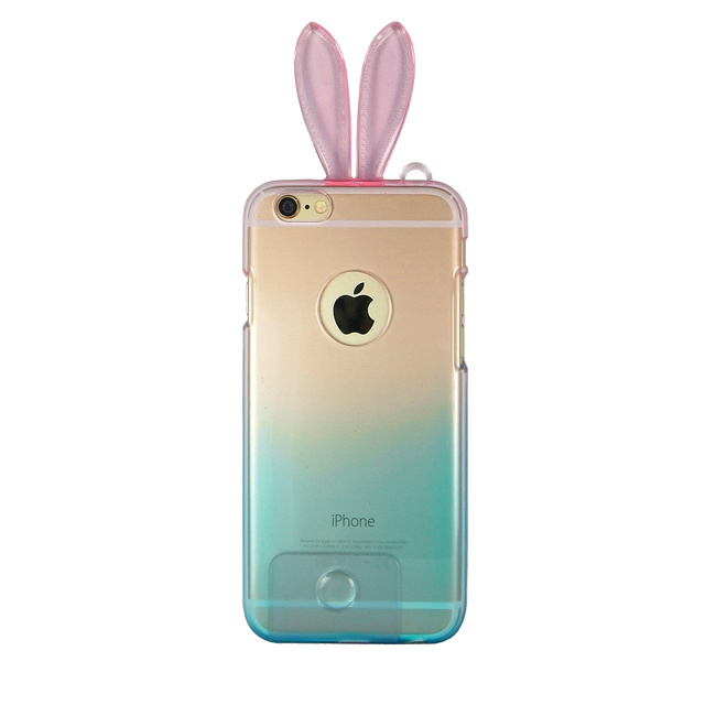 即決・送料込)【かわいい うさちゃんのケース】がうがう! iPhone6s Plus/6 Plus Rabbit TPU Case Pink/Blue_画像1