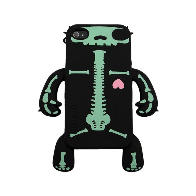 即決・送料込)【手足の付いたソフトケース】YETTIDE iPhone 4S/4 Character Sillicone Skin - Skeleton Suit Black_画像1