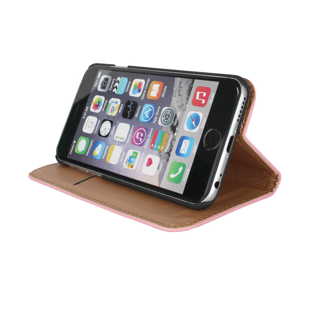 即決・送料込)【光沢レザー調手帳型ケース】PREMIUM iPhone 6s Plus/6 Plus Leather Style Case Light Pink_画像7
