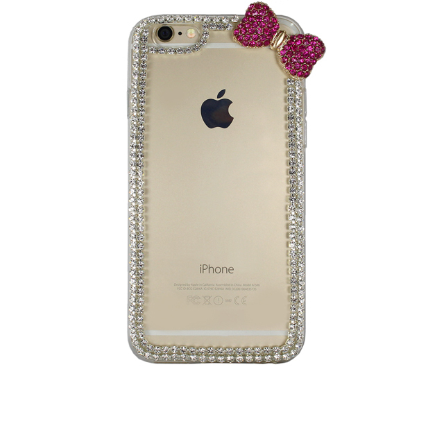 即決・送料込)【ラインストーンケース】Fashion iPhone 6s Plus/6 Plus デコレーションソフトケース ホット・ピンク_画像1