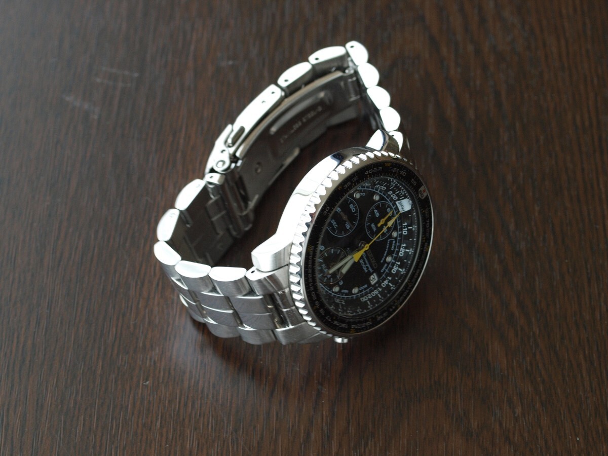 SEIKO 腕時計 逆輸入 SNA411P1 クオーツ 7T62-0EB0 稼働品 パイロットアラームクロノグラフの画像6