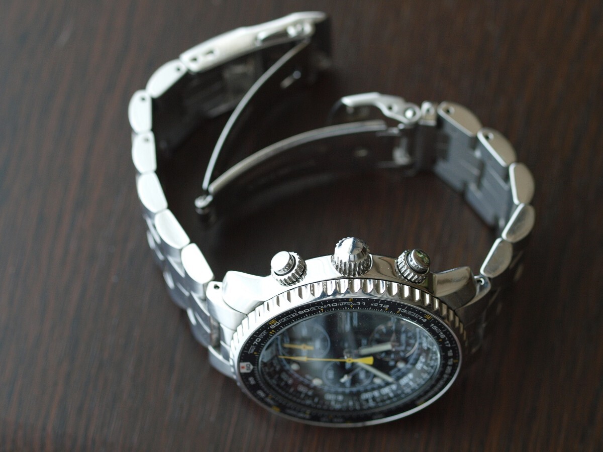 SEIKO 腕時計 逆輸入 SNA411P1 クオーツ 7T62-0EB0 稼働品 パイロットアラームクロノグラフの画像10